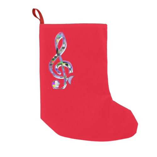 Christmas Stocking Music Clef Res Santa Claus Sock