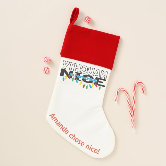 Christmas Stocking "Naughty Choose Nice" (Front)