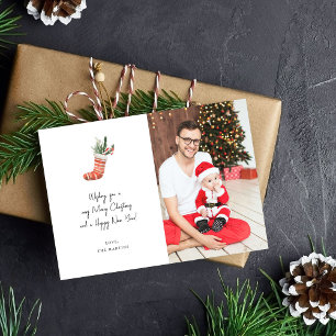 Christmas Stocking Note Photo Verti Christmas Card