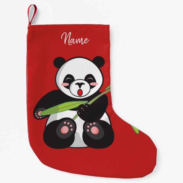 Christmas Stocking. Panda. Small Christmas Stocking (Front)