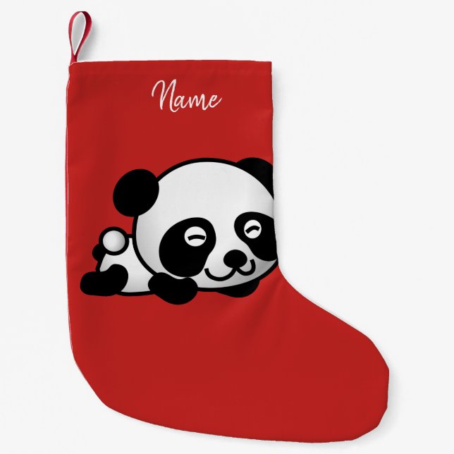 Christmas Stocking. Panda. Small Christmas Stocking (Front)