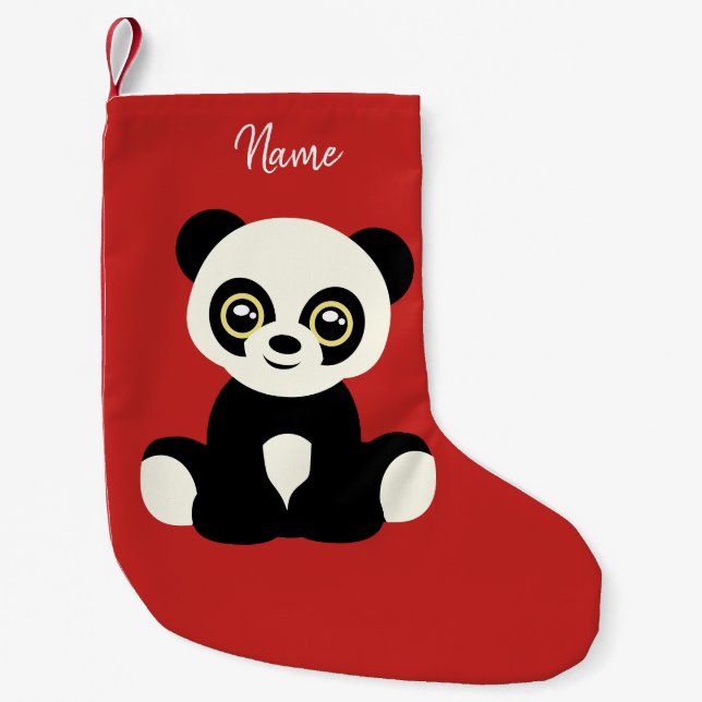 Christmas Stocking. Panda. Small Christmas Stocking (Front)