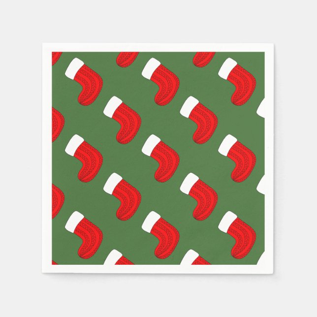 Christmas Stocking Paper Napkins (Front)