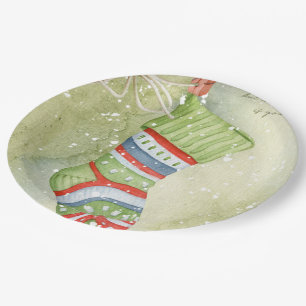 Christmas stocking paper plates