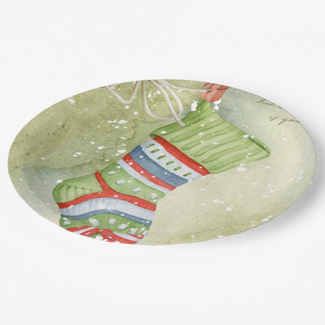 Christmas stocking paper plates (Angled)