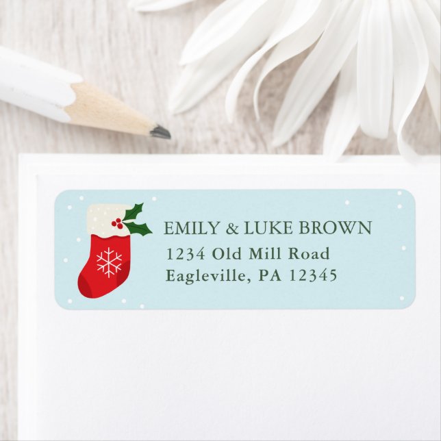 Christmas Stocking Personalized Return Address Label (Insitu)