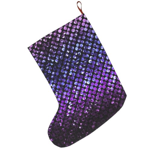 Christmas Stocking Purple Crystal Bling Strass