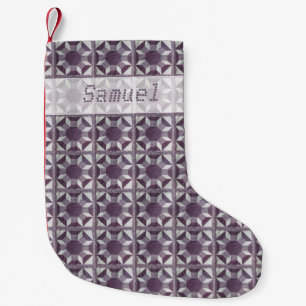 Christmas Stocking - Purple Quilt pattern and Name