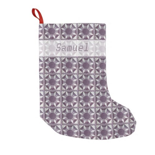 Christmas Stocking _ Purple Quilt pattern and Name