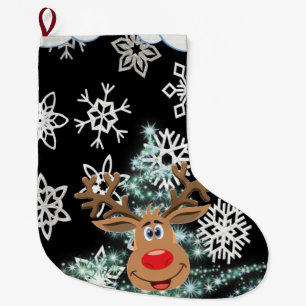 Christmas Stocking, Reindeer Large Christmas Stocking