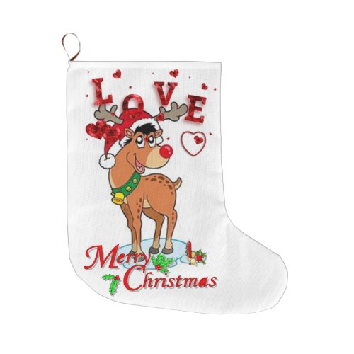 Christmas Stocking Reindeer Large Christmas Stocking