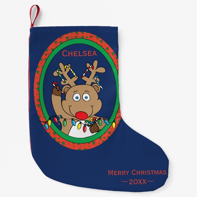 Christmas Stocking "ReindeerLights" (Front)