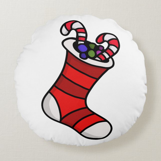 Christmas stocking round pillow (Front)