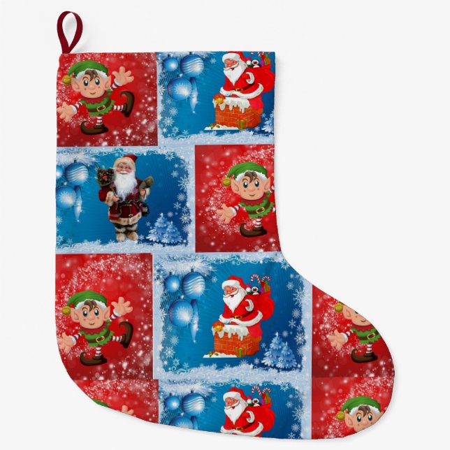 Christmas Stocking, Santa Large Christmas Stocking (Front)