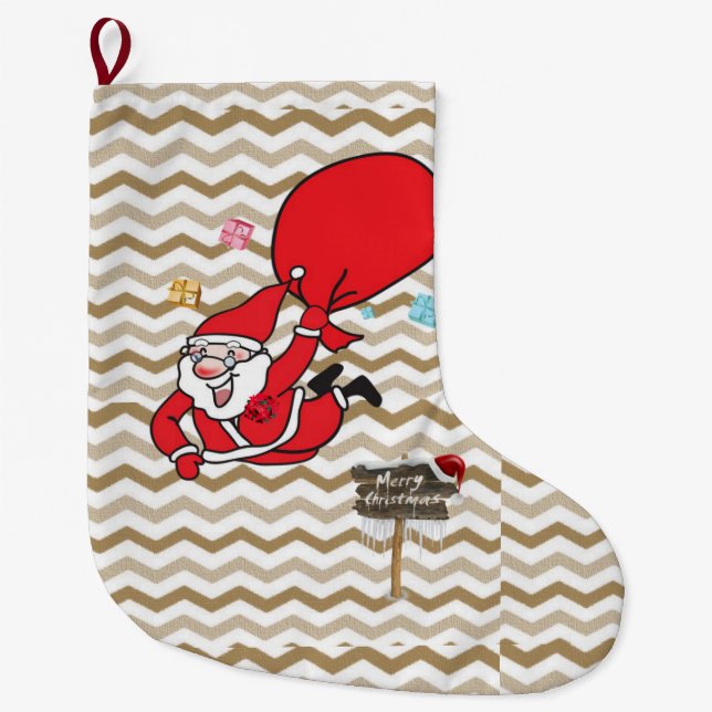 Christmas Stocking, Santa Large Christmas Stocking (Front)