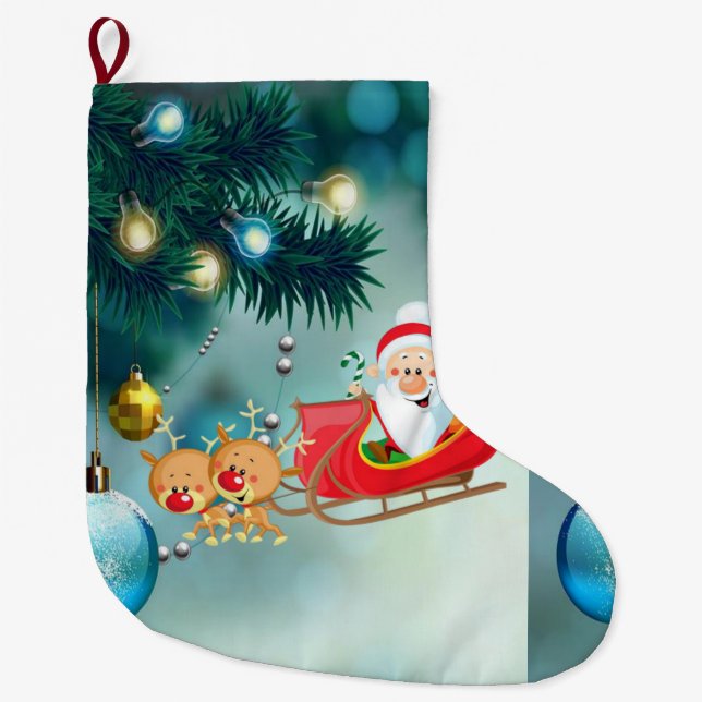 Christmas Stocking, Santa Large Christmas Stocking (Front)