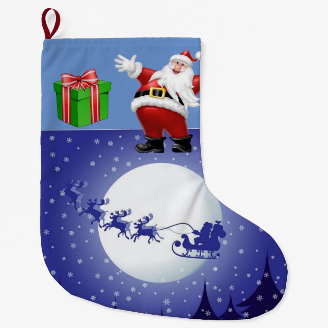 Christmas Stocking, Santa Large Christmas Stocking (Front)
