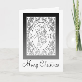 Christmas Stocking Silver Card by Janz
