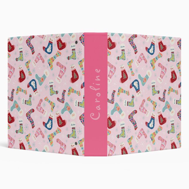 Christmas Stocking Sister Personalized Binder (Background)