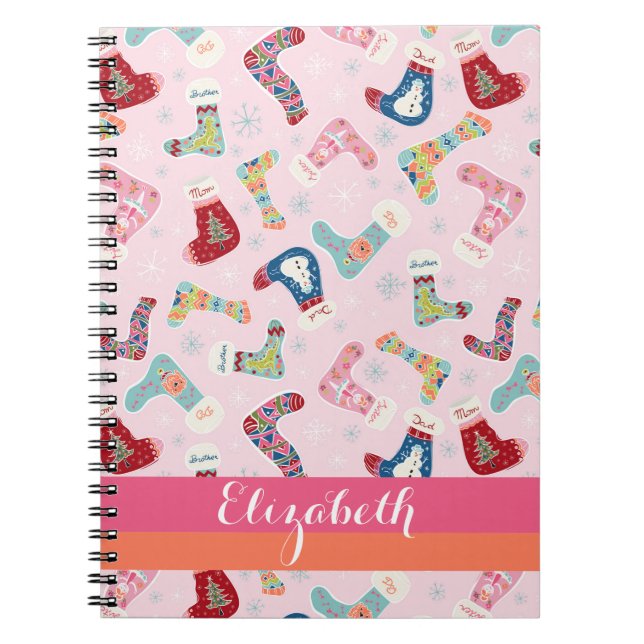 Christmas Stocking Sister Personalized Notebook (Front)