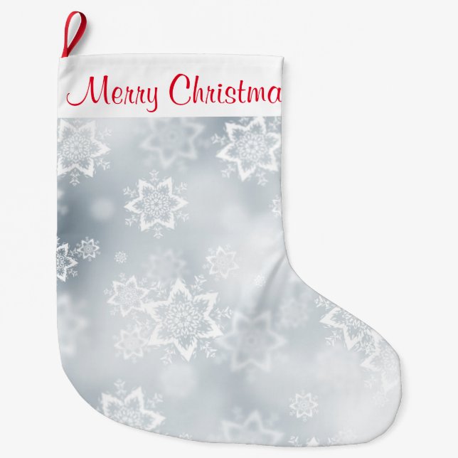Christmas Stocking/Snow Flakes Large Christmas Stocking (Front)