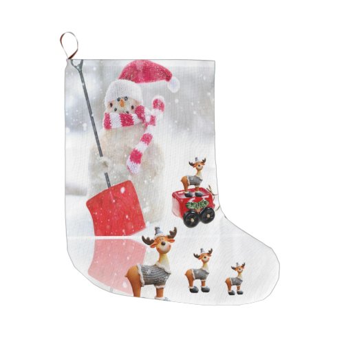 Christmas Stocking Snowman Large Christmas Stocking