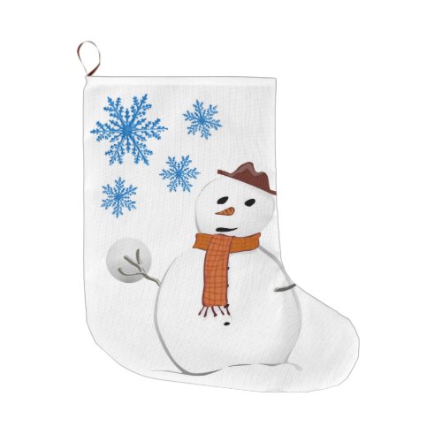 Christmas Stocking Snowman Large Christmas Stocking