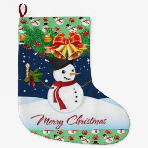 Christmas Stocking, Snowman Large Christmas Stocking