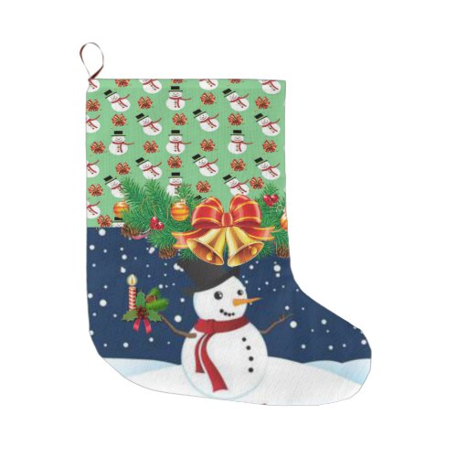 Christmas Stocking Snowman Large Christmas Stocking