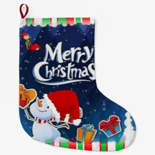Christmas Stocking, Snowman Large Christmas Stocking