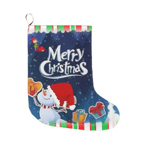 Christmas Stocking Snowman Large Christmas Stocking