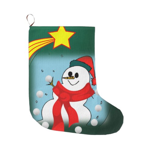 Christmas Stocking Snowman Large Christmas Stocking