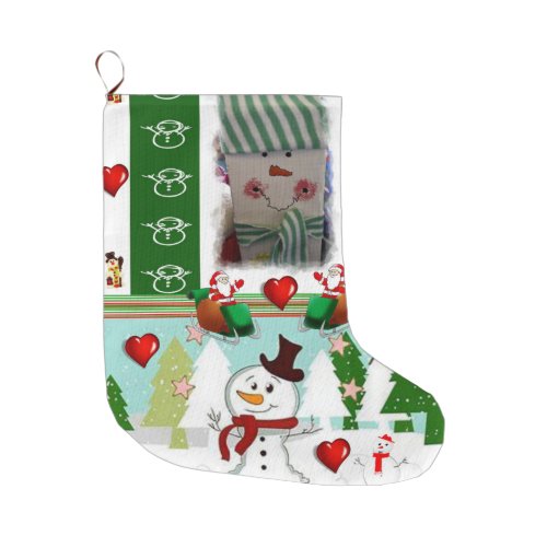 Christmas Stocking Snowman Large Christmas Stocking