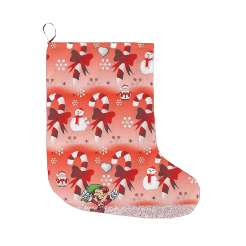 Christmas Stocking Snowman Large Christmas Stocking