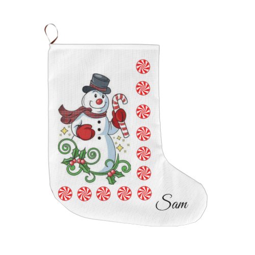 Christmas Stocking Snowman Large Christmas Stocking