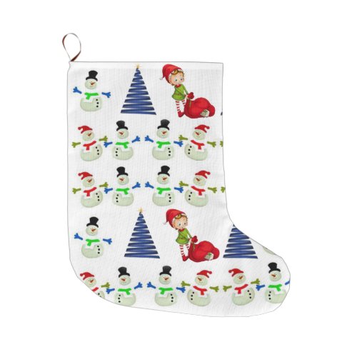 Christmas Stocking Snowman Large Christmas Stocking