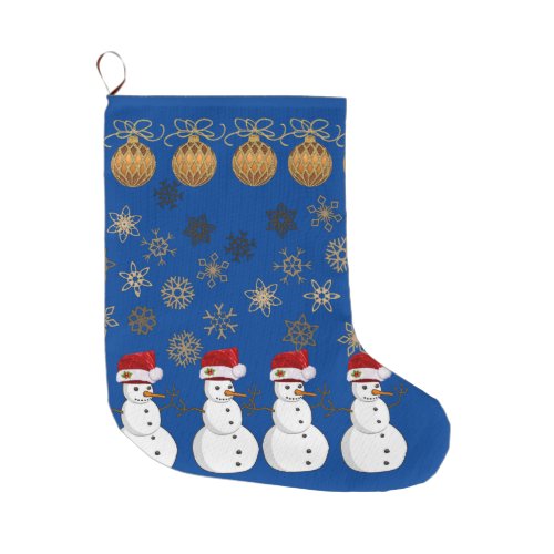 Christmas Stocking Snowman Large Christmas Stocking