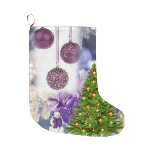 Christmas Stocking Snowman Large Christmas Stocking