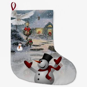 Christmas Stocking, Snowman Large Christmas Stocking