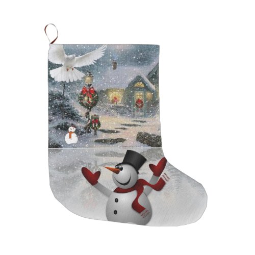 Christmas Stocking Snowman Large Christmas Stocking