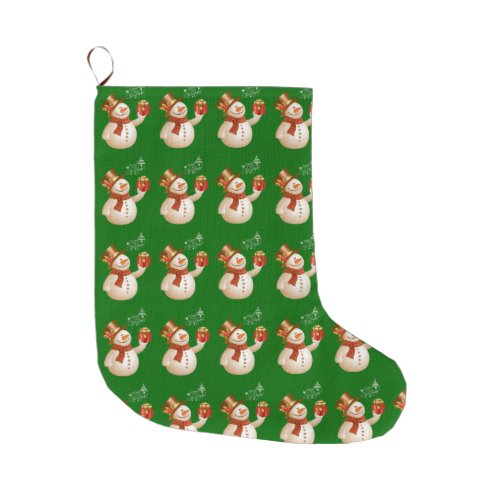 Christmas Stocking Snowman Large Christmas Stocking