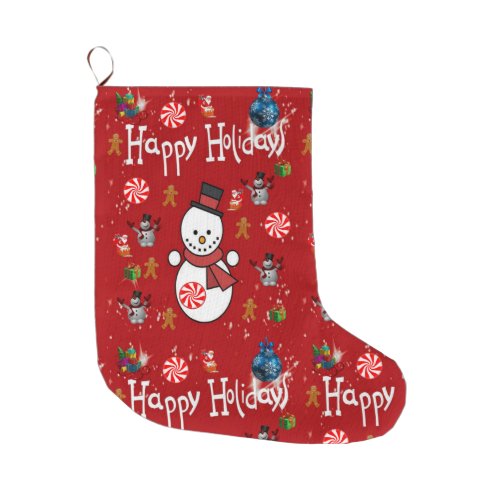 Christmas Stocking Snowman Large Christmas Stocking