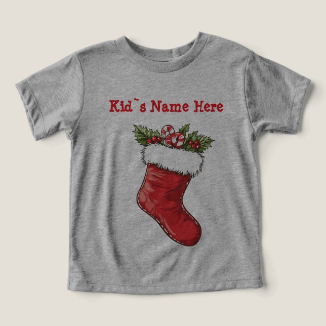 christmas stocking toddler t-shirt (Design Front)