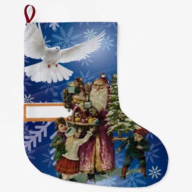 Christmas Stocking, Vintage Large Christmas Stocking (Front)