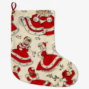 Christmas Stocking, Vintage Large Christmas Stocking