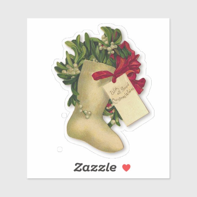 Christmas Stocking Vintage Victorian Antique Sticker (Sheet)