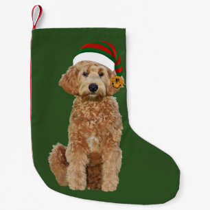 Christmas Stocking w/ golden doodle
