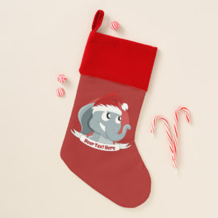Christmas stocking with cute cartoon elephant