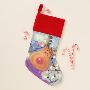Christmas Stocking with Happy Reindeer