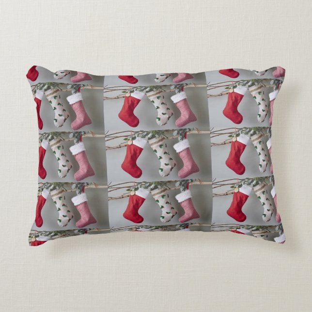 CHRISTMAS STOCKINGS ACCENT PILLOW (Front)